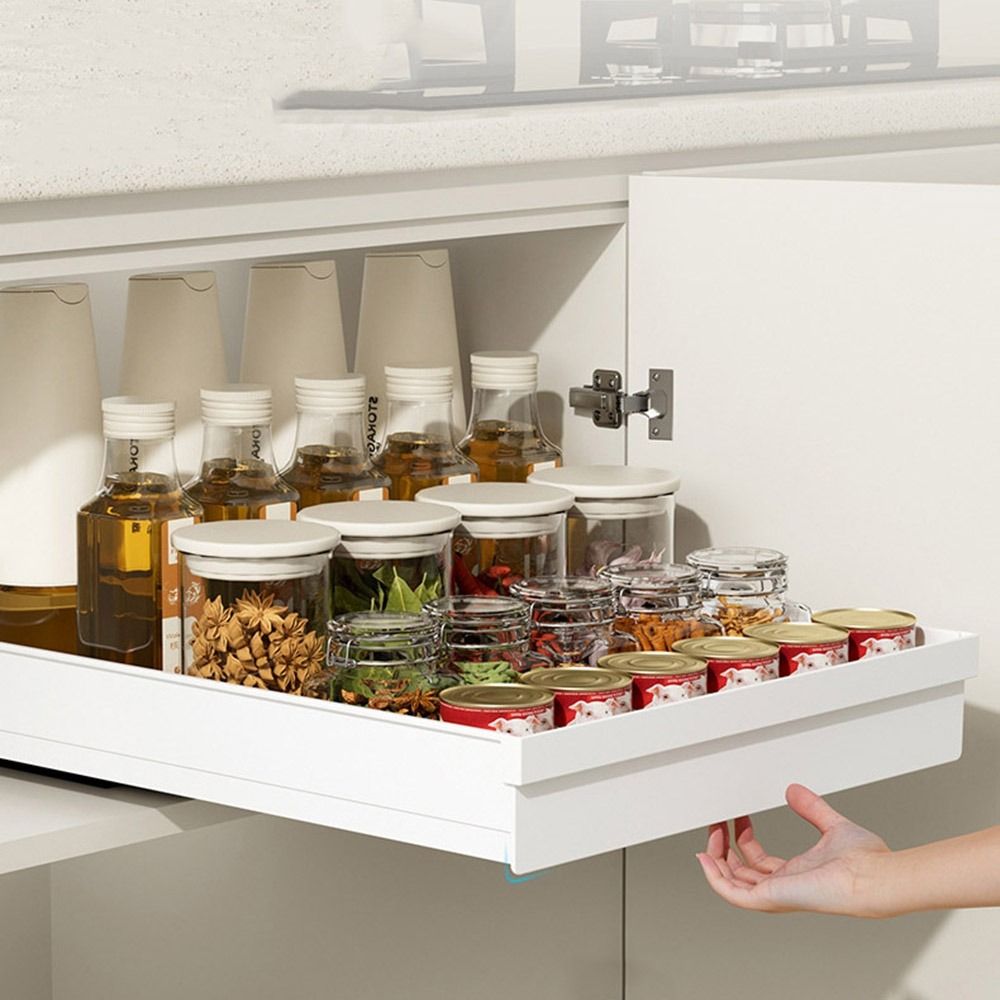Drawer Slide Pair - Prateleira de Armazenamento de Cozinha Retrátil,