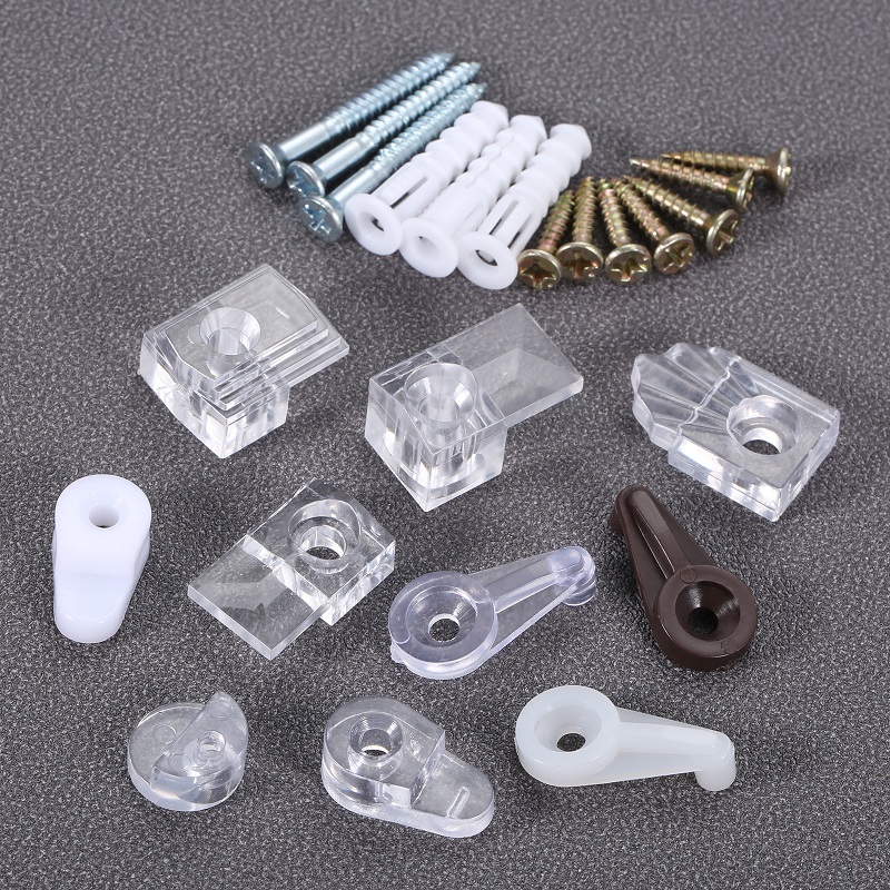 Furniture Hardware Connectors - Vidro Plástico Retentor Clipes, Espelho Clamp,