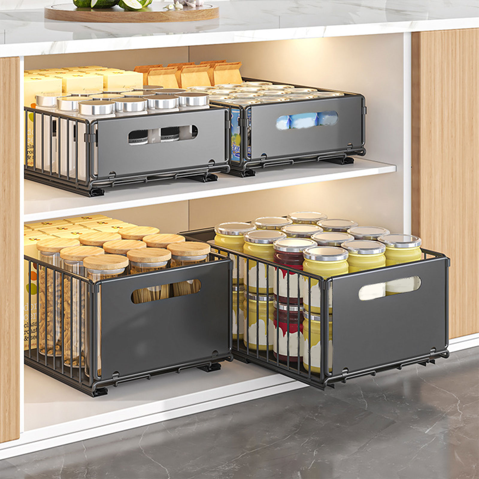 Drawer Slide Pair - Prateleira de Armazenamento para Cozinha com