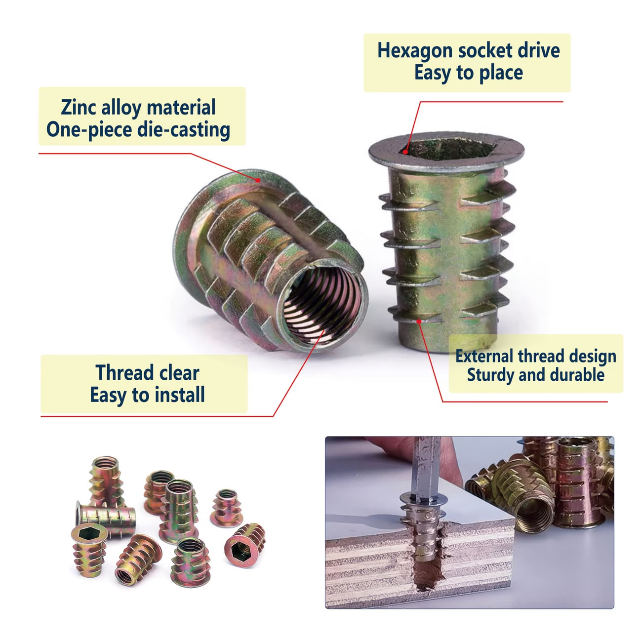 Kit de Porcas Rosqueadas M4/M5 - Furniture Hardware Threaded Inserts avaliação e preço