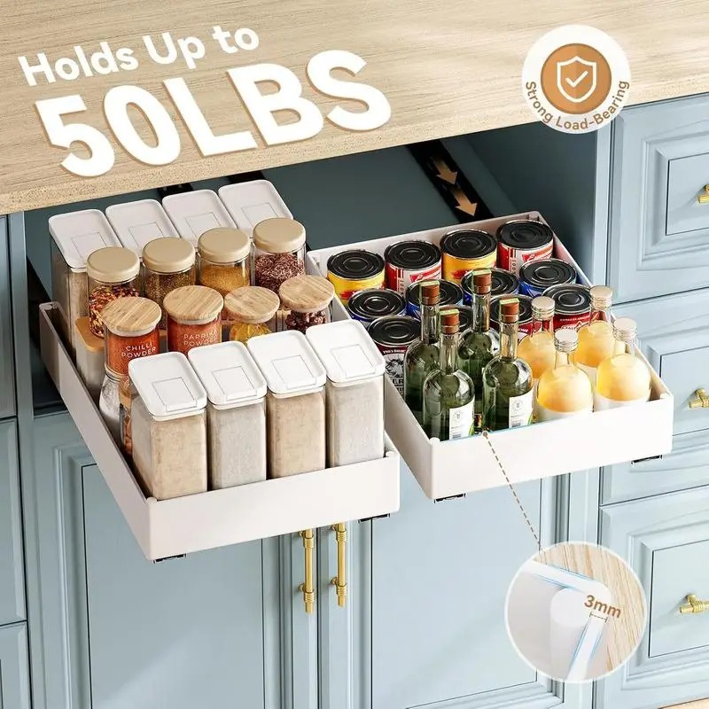 1-2 pçs organizador de cozinha - Drawer Slide Pair avaliação e preço