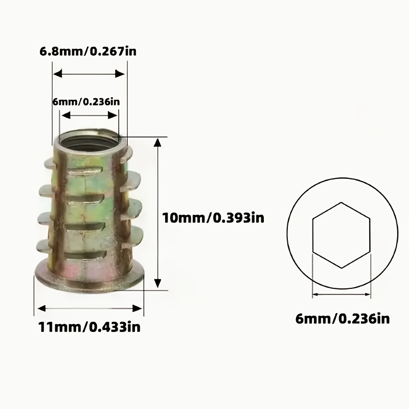 100 Peças de Insertos Rosquead - Furniture Hardware Threaded Inserts avaliação e preço