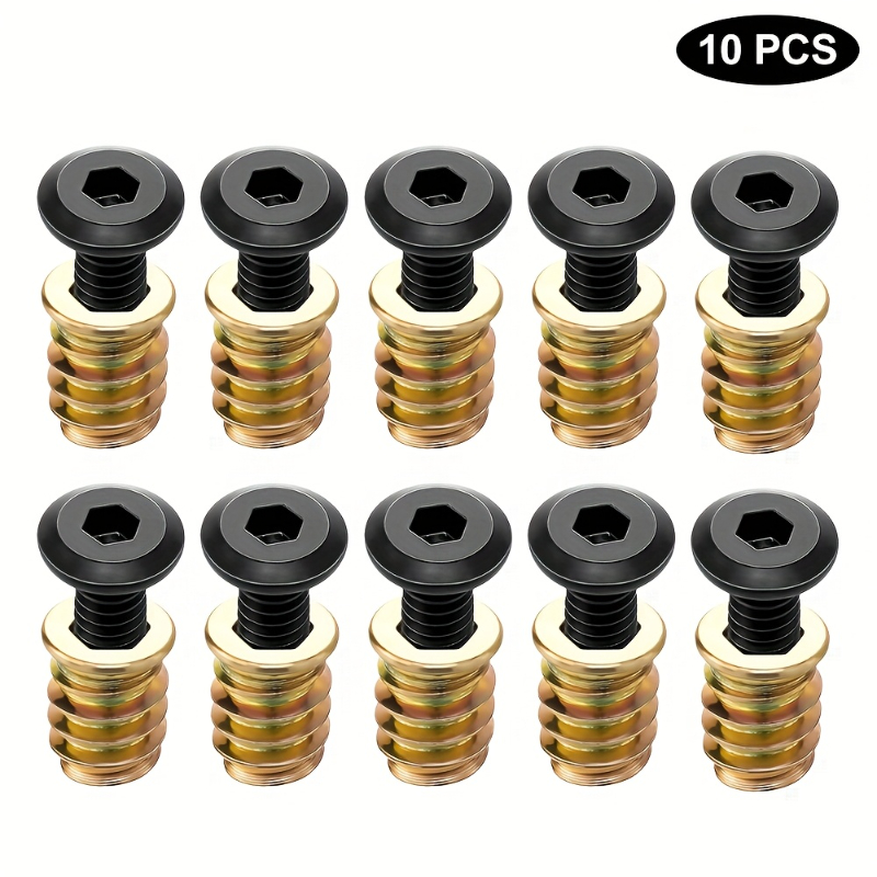 10 pçs porca rosqueada inserçõ - Furniture Hardware Fasteners avaliação e preço